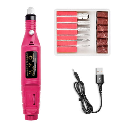 Mini Electrical Nail Grinding Machine USB Portable Electrical Grinder Set(USB Rose Red) - Grinding Tools & Accessories by PMC Jewellery | Online Shopping South Africa | PMC Jewellery