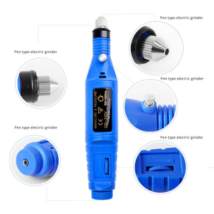 Mini Electrical Nail Grinding Machine USB Portable Electrical Grinder Set(USB Blue) - Grinding Tools & Accessories by PMC Jewellery | Online Shopping South Africa | PMC Jewellery