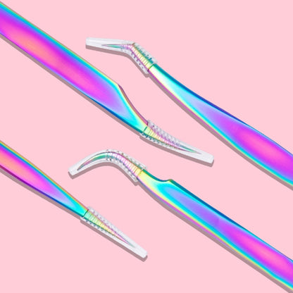 Nail Art Eyelash Tweezers Stainless Steel Colorful High Precision Grafting Eyelash Curler, Specification: 3 In 1 Silver - Tools by PMC Jewellery | Online Shopping South Africa | PMC Jewellery