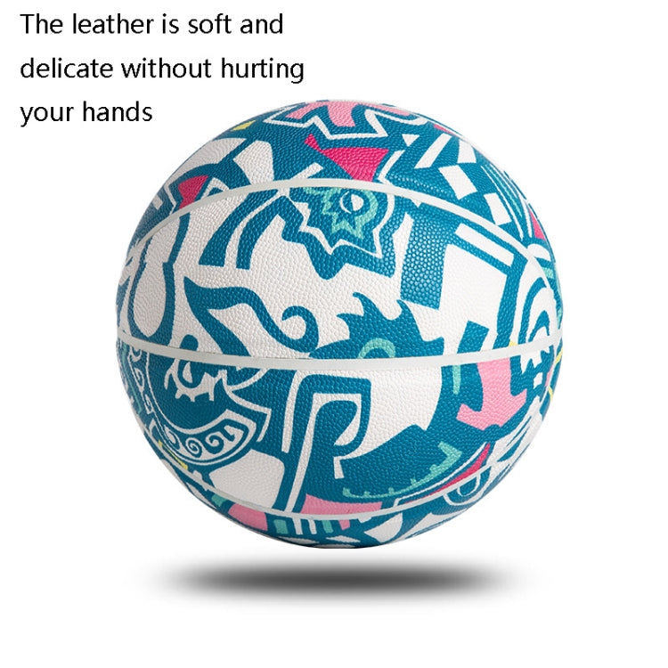 MILACHIC Number 7 Standard Ball Printed Non-Slip Wear-Resistant Outdoor Basketball(Blue) - Balls by MILACHIC | Online Shopping South Africa | PMC Jewellery | Buy Now Pay Later Mobicred