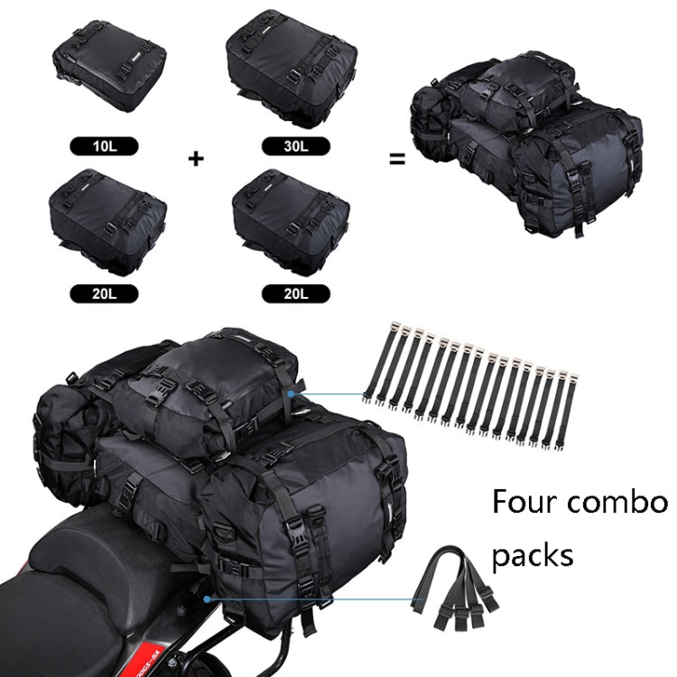 Rhinowalk Multi-Function Motorcycle Rear Seat Bag Combination Rear Shelf Pannier, Colour: Black 30L - free shipping - PMC TechLife - Order now!