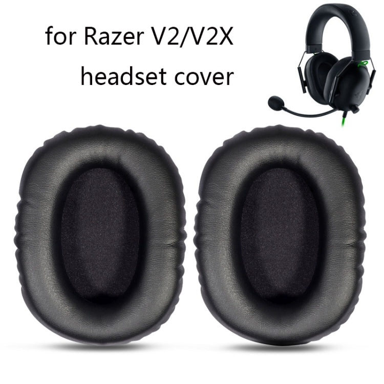 2 PCS Headset Sponge Cover For Razer V2, Colour: Black Skin Black Net - Earmuff & Pad by PMC Jewellery | Online Shopping South Africa | PMC Jewellery