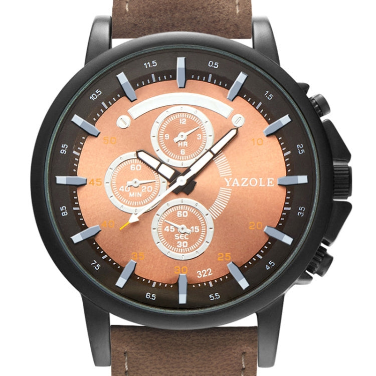 YAZOLE 322 Arabic Numerals Dial Sports Belt Watch Men Luminous Business Quartz Watch(Blue Tray Black Belt) - Leather Strap Watches by YAZOLE | Online Shopping South Africa | PMC Jewellery | Buy Now Pay Later Mobicred