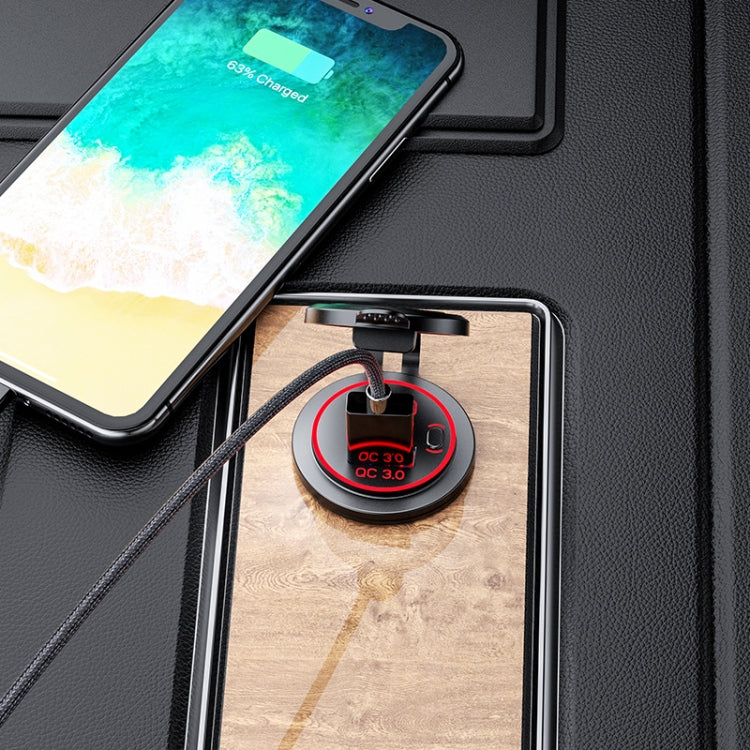 Car Motorcycle Ship Modified USB Charger Waterproof PD + QC3.0 Fast Charge, Model: Blue Light With Terminal - DIY Modified Charger by PMC TechLife | Online Shopping South Africa | PMC TechLife