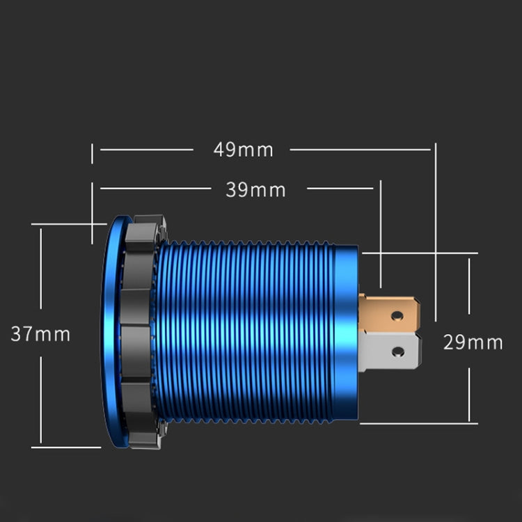 Car Motorcycle Modified USB Charger QC3.0 Metal Waterproof Fast Charge(Golden Shell Green Light) - DIY Modified Charger by PMC Jewellery | Online Shopping South Africa | PMC Jewellery