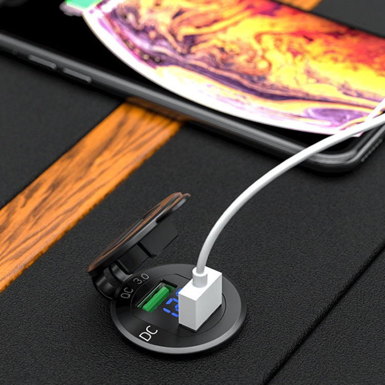 Car Motorcycle Modified USB Charger QC3.0 Metal Waterproof Fast Charge(Red Shell Red Light) - DIY Modified Charger by PMC TechLife | Online Shopping South Africa | PMC TechLife