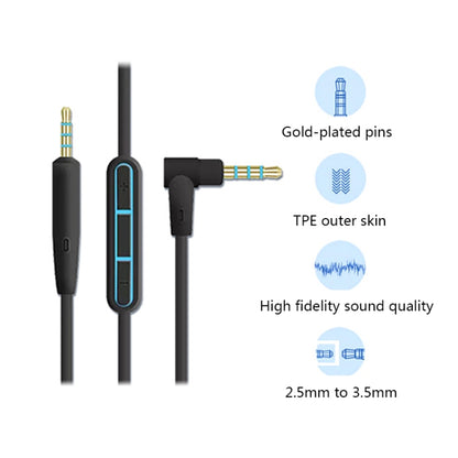 3 PCS 3.5mm to 2.5mm Audio Cable with Mic For Bose QC25/QC35/OE2, Length: 1.4m(Blue) - Cable & Splitter by PMC Jewellery | Online Shopping South Africa | PMC Jewellery