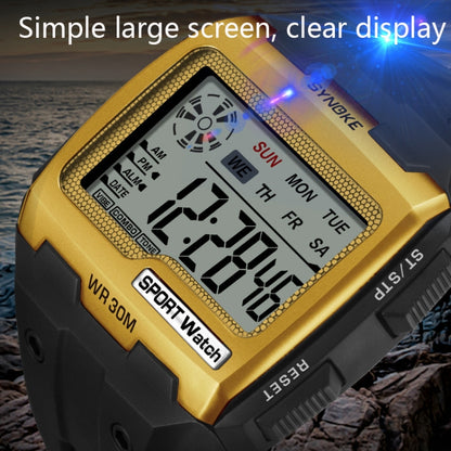 SYNOKE Square Sarge Screen Display Luminous Multifunctional Outdoor Men Sports Watch Digital Watch(Upgraded Version Blue) - LED Digital Watches by SYNOKE | Online Shopping South Africa | PMC Jewellery | Buy Now Pay Later Mobicred