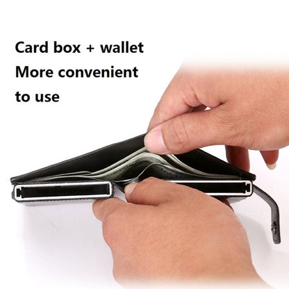 Dual Card Aluminum Alloy Card Box RFID Anti-Theft Wallet(Mad Horse Black) - Antimagnetic RFID Package by PMC Jewellery | Online Shopping South Africa | PMC Jewellery | Buy Now Pay Later Mobicred