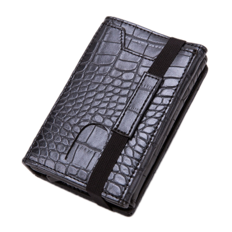 RFID Anti-Theft Aluminum Alloy Card Case(Crocodile Black) - Antimagnetic RFID Package by PMC Jewellery | Online Shopping South Africa | PMC Jewellery | Buy Now Pay Later Mobicred