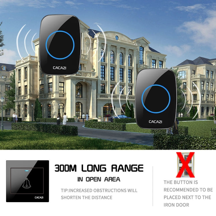 CACAZI H10 1 For 1 Wireless Smart Doorbell without Battery, Plug:US Plug(White) - free shipping - PMC TechLife - Order now!