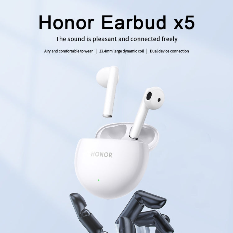 Honor Earbuds X5 Semi-in-ear Smart Call Noise Reduction Wireless Bluetooth Earphones(Glaze White) - Bluetooth Earphone by Huawei | Online Shopping South Africa | PMC Jewellery | Buy Now Pay Later Mobicred