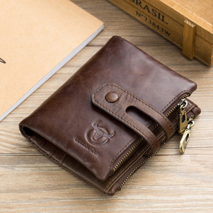 BULL CAPTAIN 021 Leather Men Vertical Wallet Short Multi-Function Wallet(Brown) - Wallets by BULL CAPTAIN | Online Shopping South Africa | PMC Jewellery | Buy Now Pay Later Mobicred