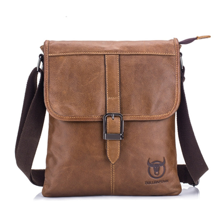 BULL CAPTAIN 034 Men Leather Shoulder Bag Sports Outdoor First-Layer Cowhide Bag(Brown) - Single-shoulder Bags by BULL CAPTAIN | Online Shopping South Africa | PMC Jewellery | Buy Now Pay Later Mobicred