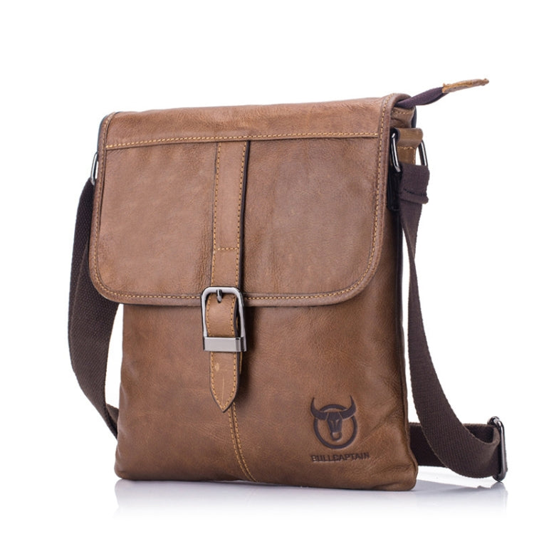 BULL CAPTAIN 034 Men Leather Shoulder Bag Sports Outdoor First-Layer Cowhide Bag(Brown) - Single-shoulder Bags by BULL CAPTAIN | Online Shopping South Africa | PMC Jewellery | Buy Now Pay Later Mobicred