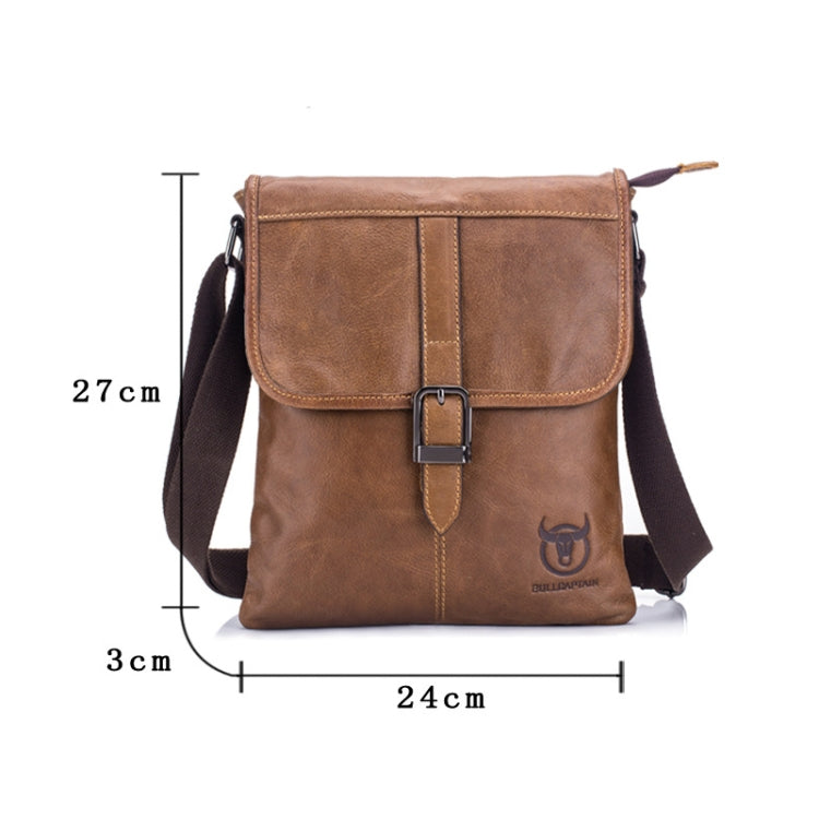 BULL CAPTAIN 034 Men Leather Shoulder Bag Sports Outdoor First-Layer Cowhide Bag(Brown) - Single-shoulder Bags by BULL CAPTAIN | Online Shopping South Africa | PMC Jewellery | Buy Now Pay Later Mobicred