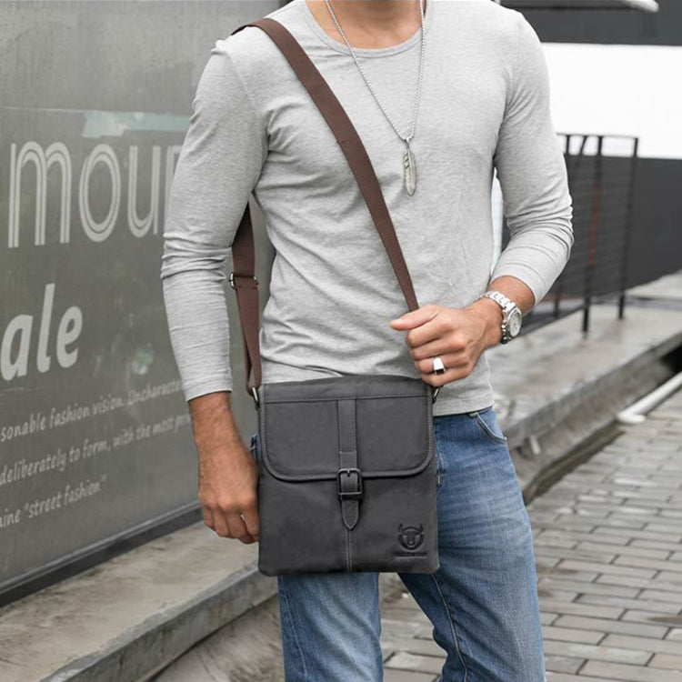 BULL CAPTAIN 034 Men Leather Shoulder Bag Sports Outdoor First-Layer Cowhide Bag(Brown) - Single-shoulder Bags by BULL CAPTAIN | Online Shopping South Africa | PMC Jewellery | Buy Now Pay Later Mobicred