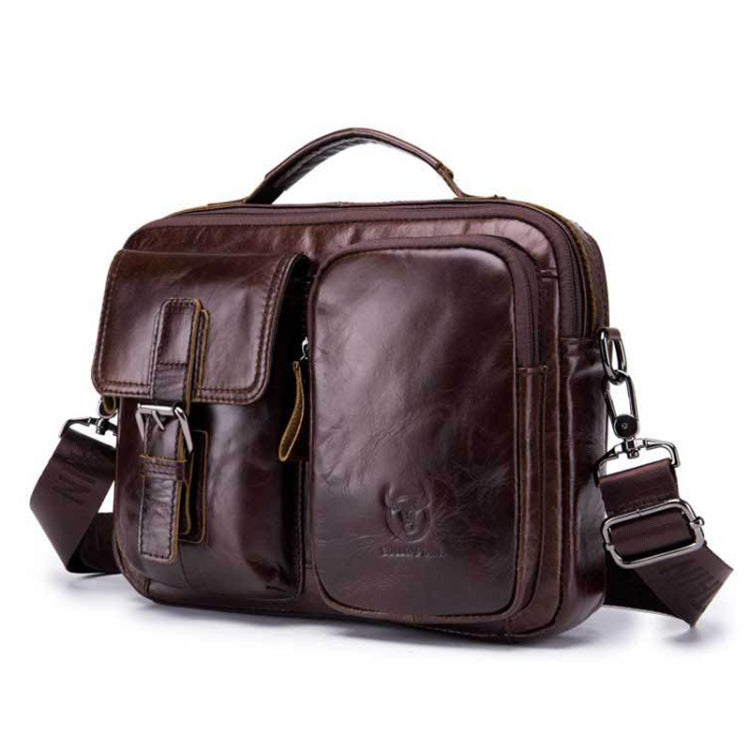 BULL CAPTAIN 036 Men Leather Shoulder Bag Retro First-Layer Cowhide Messenger Bag(Brown) - Single-shoulder Bags by BULL CAPTAIN | Online Shopping South Africa | PMC Jewellery