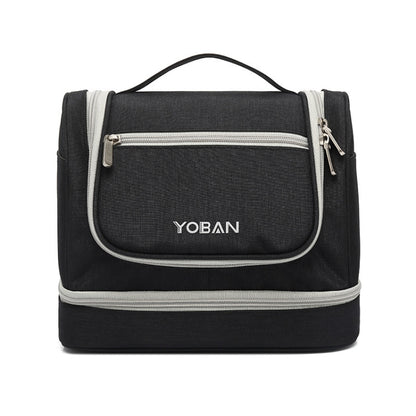 YOBAN Y-1551L Travel Cosmetic Bag Large-Capacity Outdoor Storage Bag Hook Portable Anti-Mold Dry And Wet Separation Wash Bag(Black) - Storage Boxes by PMC Jewellery | Online Shopping South Africa | PMC Jewellery