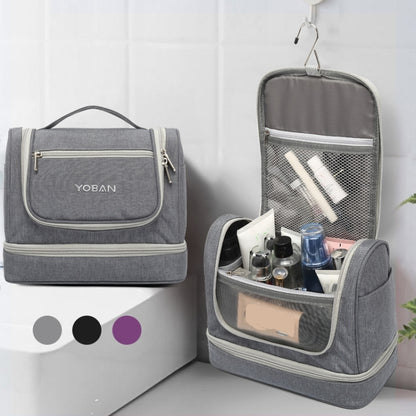 YOBAN Y-1551L Travel Cosmetic Bag Large-Capacity Outdoor Storage Bag Hook Portable Anti-Mold Dry And Wet Separation Wash Bag(Black) - Storage Boxes by PMC Jewellery | Online Shopping South Africa | PMC Jewellery