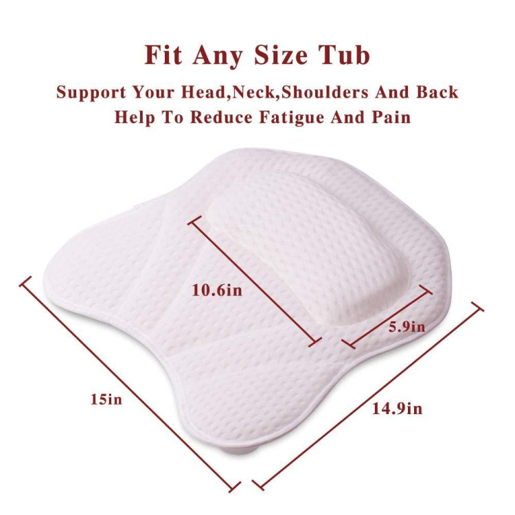 Machine Washable Mesh Cloth 3D Wave Bathtub Pillow Bathroom Bath Headrest(White) - Bath Pillows by PMC TechLife | Online Shopping South Africa | PMC TechLife