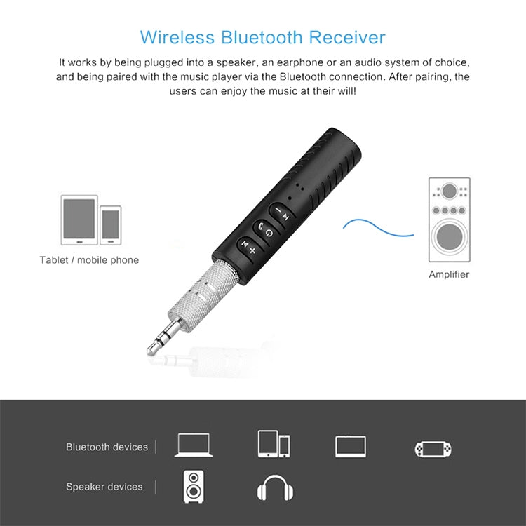 H-139 3.5mm Lavalier Bluetooth Audio Receiver with Metal Adapter(Green) - Audio Receiver Transmitter by PMC Jewellery | Online Shopping South Africa | PMC Jewellery