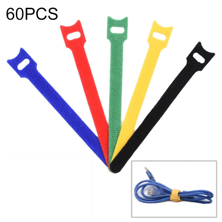 60 PCS T-Shaped Cable Organizer Belt Nylon Winder Buckle, Length: 30cm(Color Random Delivery) - Cable Organizer by PMC Jewellery | Online Shopping South Africa | PMC Jewellery