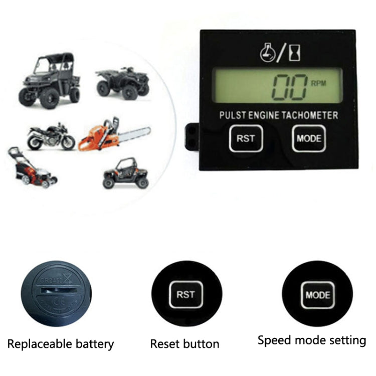 ZSB-03 Chain Saw Tachometer Gasoline Engine Lawn Mower High Tachometer Digital Display Induction Pulse Tachometer, Specification: Double Button Clip Version - free shipping - PMC TechLife - Order now!