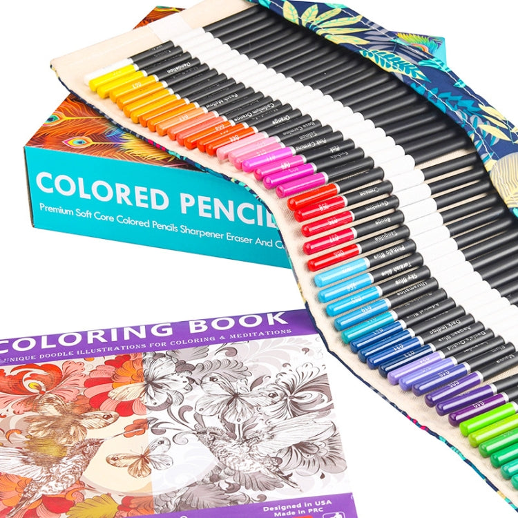 72 Colors Colored Pencils Set Hand-Painted Graffiti Colored Pencils With Roller Shutter Pencil Case - Art Supplies by PMC TechLife | Online Shopping South Africa | PMC TechLife