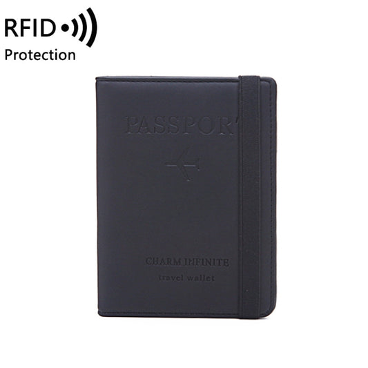 RFID Travel Passport Card Bag Elastic Band Protective Case(Black) - Antimagnetic RFID Package by PMC Jewellery | Online Shopping South Africa | PMC Jewellery | Buy Now Pay Later Mobicred