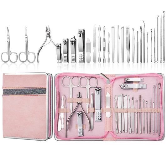 26 In 1  Pink  Nail Clipper Set Manicure Set Stainless Steel Nail Clipper Manicure Tool - Nail Art Equipment by PMC Jewellery | Online Shopping South Africa | PMC Jewellery