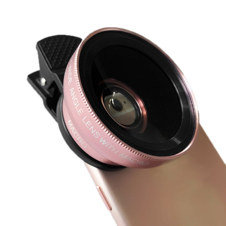 2 PCS 0.45X Ultra-Wide-Angle Macro Combination Mobile Phone External Lens With Clip(Rose Gold) - Macro & Wide-angle by PMC Jewellery | Online Shopping South Africa | PMC Jewellery