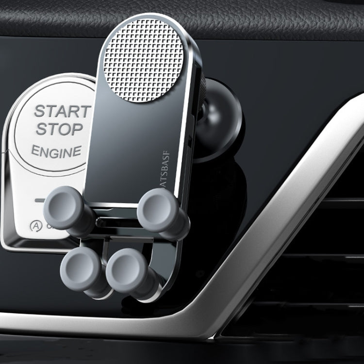 Oatsbasf Car Gravity Metal Bracket Scalable and Stable Mobile Phone Bracket Folding Screen Mobile Phone Exclusive Car Bracket(Paste Black) - Universal Car Holders by Oatsbasf | Online Shopping South Africa | PMC TechLife | Buy Now Pay Later Mobicred