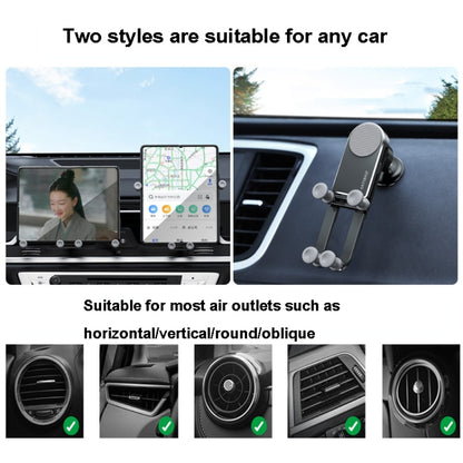 Oatsbasf Car Gravity Metal Bracket Scalable and Stable Mobile Phone Bracket Folding Screen Mobile Phone Exclusive Car Bracket(Outlet Black) - Car Holders by Oatsbasf | Online Shopping South Africa | PMC Jewellery