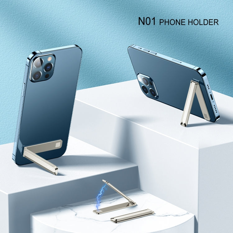Oatsbasf 03654 Mini Mobile Phone Holder Back Sticker Portable Folding Desktop Multifunctional Magnetic Stand(Gold) - free shipping - PMC TechLife - Order now!
