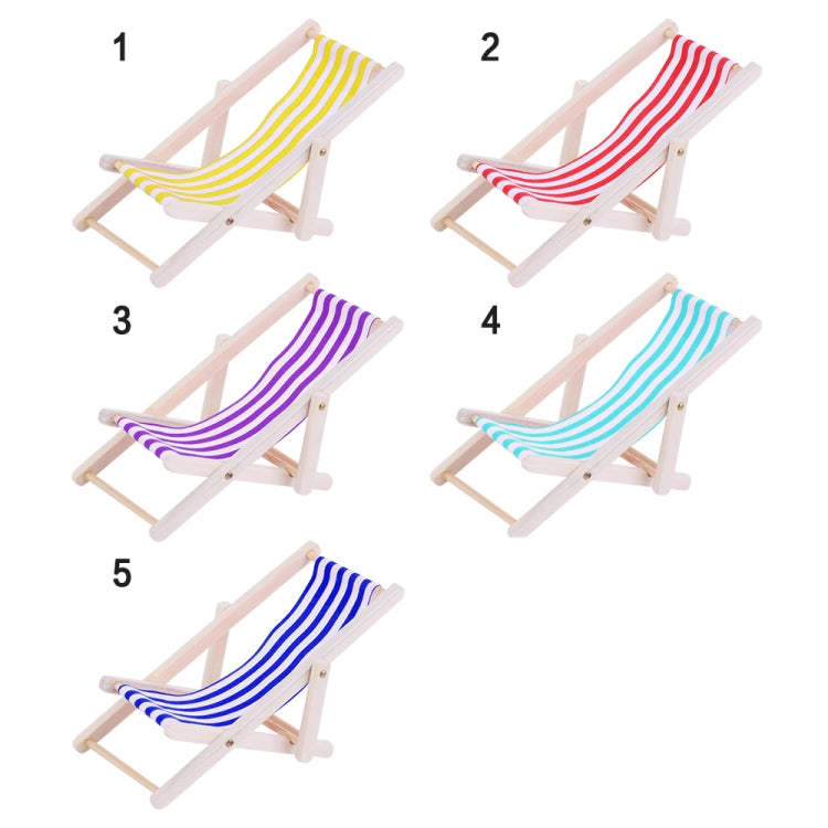 2 PCS 1:12 Beach Lounge Chair Simulation Model Outdoor Beach Scene Shooting Props Can Be Folded(Purple) - Other Props by PMC TechLife | Online Shopping South Africa | PMC TechLife
