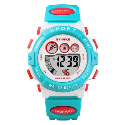 SYNOKE 9802 Children Sports Waterproof Digital Watch(Blue White) - Silicone Strap Watches by SYNOKE | Online Shopping South Africa | PMC Jewellery | Buy Now Pay Later Mobicred