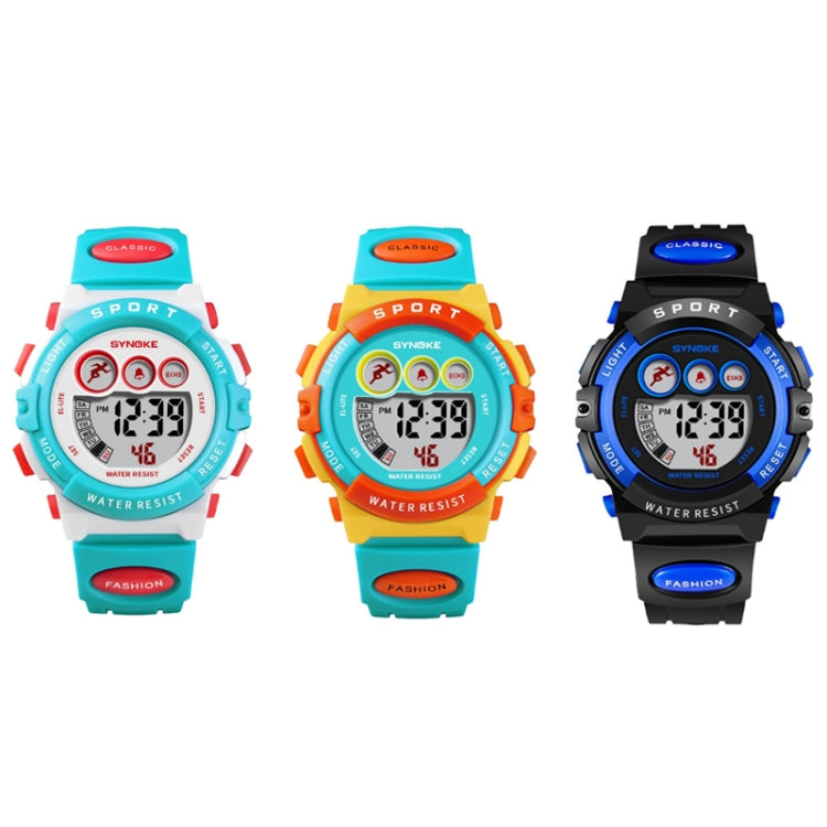 SYNOKE 9802 Children Sports Waterproof Digital Watch(Blue White) - Silicone Strap Watches by SYNOKE | Online Shopping South Africa | PMC Jewellery | Buy Now Pay Later Mobicred