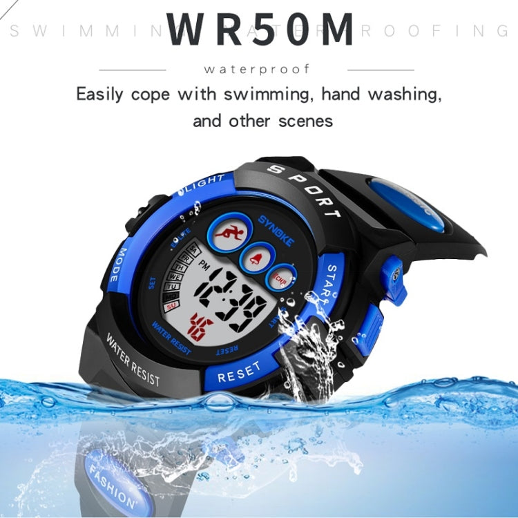 SYNOKE 9802 Children Sports Waterproof Digital Watch(Blue Orange) - Silicone Strap Watches by SYNOKE | Online Shopping South Africa | PMC Jewellery | Buy Now Pay Later Mobicred