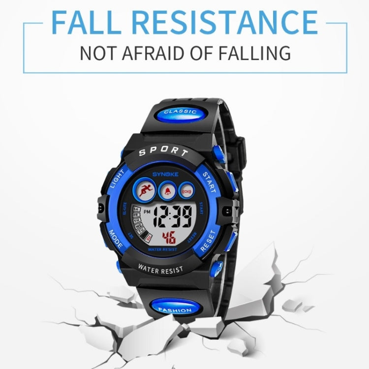 SYNOKE 9802 Children Sports Waterproof Digital Watch(Blue White) - Silicone Strap Watches by SYNOKE | Online Shopping South Africa | PMC Jewellery | Buy Now Pay Later Mobicred