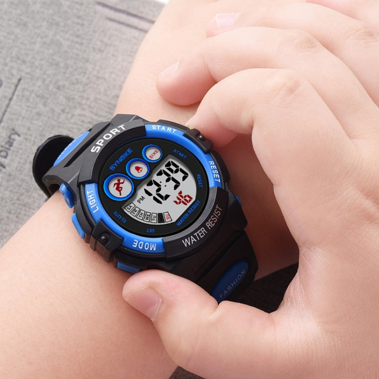 SYNOKE 9802 Children Sports Waterproof Digital Watch(Blue Orange) - Silicone Strap Watches by SYNOKE | Online Shopping South Africa | PMC Jewellery | Buy Now Pay Later Mobicred