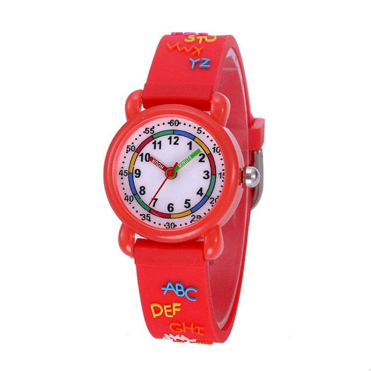 JNEW A335-20094 Children 3D Cartoon Letters Rubber Shell Waterproof Quartz Watch(Red) - Cartoon Watches by JNEW | Online Shopping South Africa | PMC Jewellery | Buy Now Pay Later Mobicred