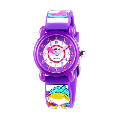 JNEW A335-86224 Children Cartoon 3D Cooking Firl Waterproof Quartz Silicone Watch( Purple) - Cartoon Watches by JNEW | Online Shopping South Africa | PMC Jewellery | Buy Now Pay Later Mobicred