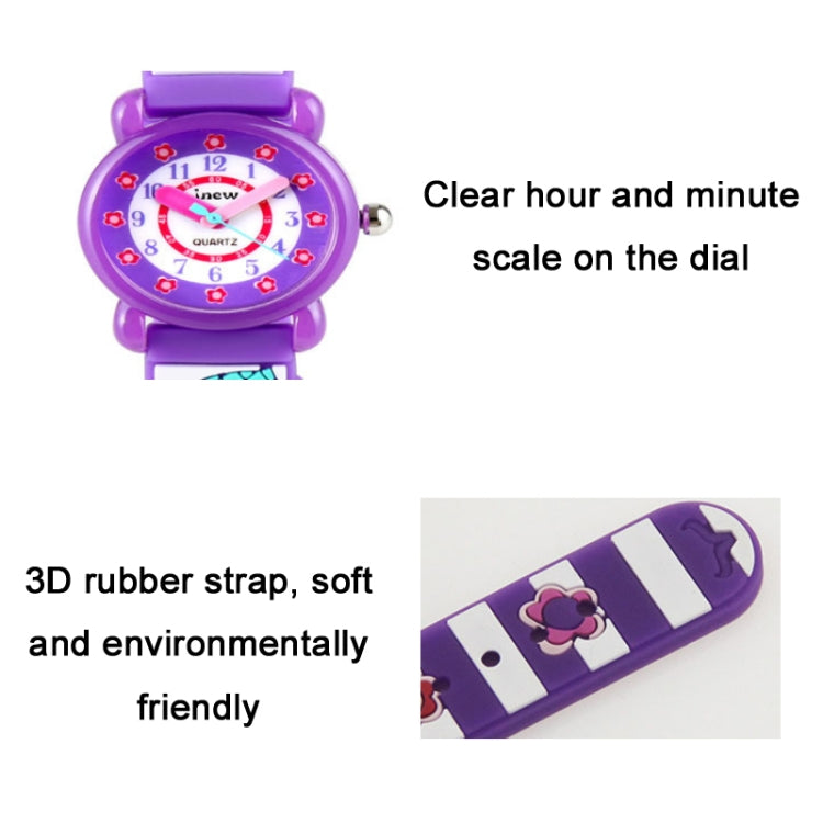 JNEW A335-86224 Children Cartoon 3D Cooking Firl Waterproof Quartz Silicone Watch(Rose Red) - Cartoon Watches by JNEW | Online Shopping South Africa | PMC Jewellery | Buy Now Pay Later Mobicred