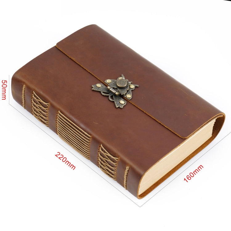 Handmade Sketchbook Cowhide Notebook Retro Notepad Notebook Diary Gift(Carved - Yellow Brown) - Notebooks by PMC TechLife | Online Shopping South Africa | PMC TechLife
