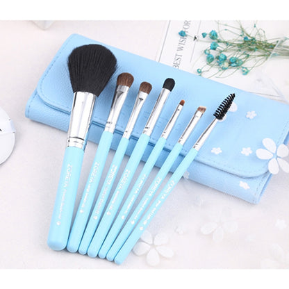 ZOREYA 7-In-1 Makeup Brush Set Brush Blush Brush Foundation Brush With Makeup Brush Bag(Old Blue) - Makeup Brushes by PMC Jewellery | Online Shopping South Africa | PMC Jewellery