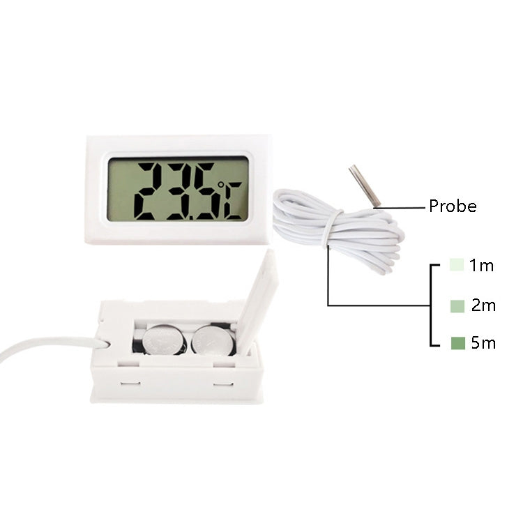 2 PCS Fish Tank Digital Thermometer Waterproof Probe Electronic Measuring Thermometer, Line Length:  2m (White) - Thermometer by PMC TechLife | Online Shopping South Africa | PMC TechLife