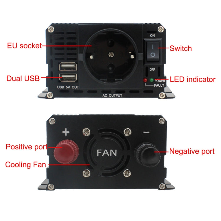 3000W LCD Smart Home Car Inverter 12V To 220V Power Converter - Modified Square Wave by PMC TechLife | Online Shopping South Africa | PMC TechLife