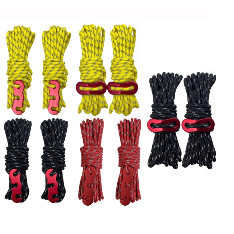 4m x 4 Rolls Outdoor Camping Tent Canopy Wind Rope Luminous Multi-Function Wind Rope Buckle Tent Fixed Rope( S Buckle-Yellow) - Tents & Accessories by PMC TechLife | Online Shopping South Africa | PMC TechLife