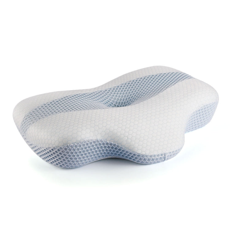 P10 Memory Foam Slow Rebound Pillow Neck Protector Memory Foam Pillow, Dimensions: 60 x 43 x 11cm(White Blue) - free shipping - PMC TechLife - Order now!